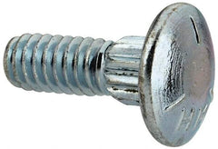 Value Collection - 1/4-20 UNC 3/4" Length Under Head, Ribbed Neck, Carriage Bolt - Grade 5 Steel, Zinc-Plated Clear Chromate Finish - Benchmark Tooling