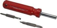 Value Collection - 4 Piece Phillips & Slotted Screwdriver Set - Blade Sizes: Width 3/16 & 9/32, Bit Sizes: Philips #1 & #2, Tip Thickness: 3/16 & 1/4 - Benchmark Tooling