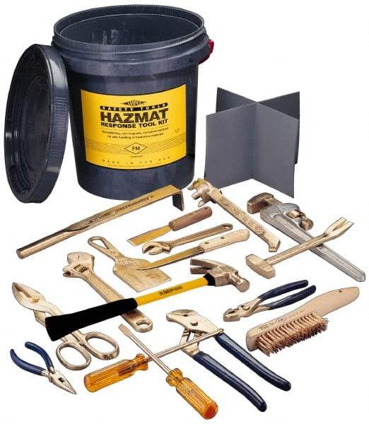 Ampco - 17 Piece Hazmat Response Tool Kit - Comes in Tool Bucket - Benchmark Tooling