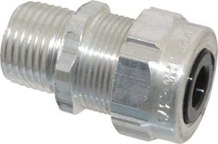 Thomas & Betts - 1/8 to 3/8" Cable Capacity, Liquidtight, Straight Strain Relief Cord Grip - 1/2 Thread, 1-3/4" Long, Aluminum - Benchmark Tooling