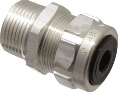 Thomas & Betts - 1/8 to 3/8" Cable Capacity, Liquidtight, Straight Strain Relief Cord Grip - 3/4 Thread, 1-25/32" Long, Aluminum - Benchmark Tooling