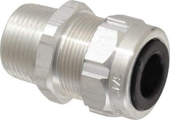 Thomas & Betts - 0.31 to 0.56" Cable Capacity, Liquidtight, Straight Strain Relief Cord Grip - 3/4 Thread, 1-25/32" Long, Aluminum - Benchmark Tooling