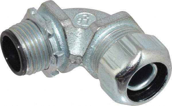 Thomas & Betts - 3/8" Trade, Steel Threaded Angled Liquidtight Conduit Connector - Insulated - Benchmark Tooling