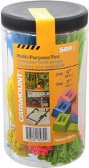 Thomas & Betts - 4 to 7 Inch Range, Blue, Green, Orange, Pink and Yellow Cable Ties - 5/8 and 1-3/4 Inch Bundle Diameter, 50 Lb. Strength, Nylon - Benchmark Tooling