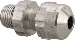 Thomas & Betts - 0.15 to 0.27" Cable Capacity, Class 1, Gas & Vapor Environments, Straight Strain Relief Cord Grip - 1/2 NPT Thread, Aluminum - Benchmark Tooling