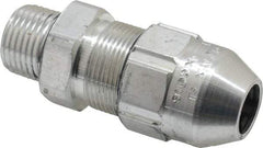 Thomas & Betts - 1/4 to 0.4" Cable Capacity, Class 1, Gas & Vapor Environments, Straight Strain Relief Cord Grip - 1/2 NPT Thread, Aluminum - Benchmark Tooling