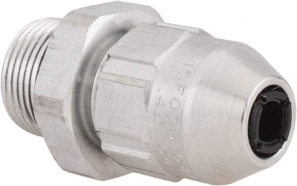 Thomas & Betts - 0.4 to 0.54" Cable Capacity, Class 1, Gas & Vapor Environments, Straight Strain Relief Cord Grip - 3/4 NPT Thread, Aluminum - Benchmark Tooling