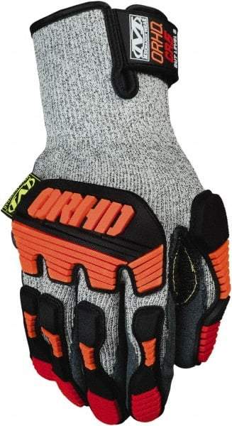Mechanix Wear - Size S (8), ANSI Cut Lvl 4, Puncture Lvl 4, Abrasion Lvl 1, Nitrile Coated 13-Guage Knit Cut Resistant Gloves - 11" Long, Palm & Fingers Coated, 13-Gauge Knit Lining, Open Cuff, Gray, Paired - Benchmark Tooling
