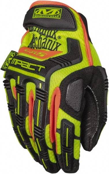 Mechanix Wear - Size S (8), ANSI Cut Lvl 4, Puncture Lvl 5, Abrasion Lvl 3, Synthetic Leather Cut Resistant Gloves - 10" Long, ArmorTex Cut Lining, Hook & Loop Cuff, Hi-Vis Yellow, Paired - Benchmark Tooling