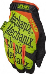 Mechanix Wear - Size M (9), ANSI Cut Lvl 4, Puncture Lvl 5, Abrasion Lvl 3, Synthetic Leather Cut Resistant Gloves - 10" Long, ArmorTex Cut Lining, Hook & Loop Cuff, Hi-Vis Yellow, Paired - Benchmark Tooling