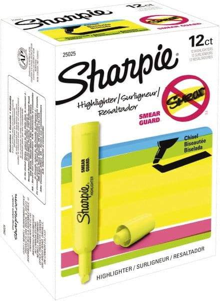 Sharpie - Fluorescent Yellow Highlighter - Chisel Tip, AP Nontoxic Ink - Benchmark Tooling