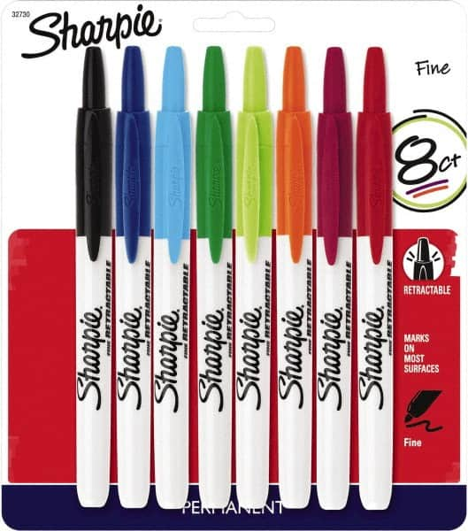 Sharpie - Assorted Colors, Permanent Marker - Retractable Fine Tip, AP Nontoxic Ink - Benchmark Tooling