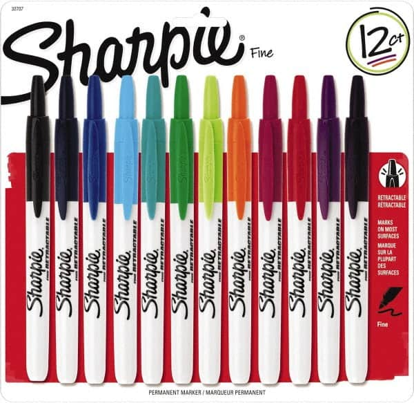 Sharpie - Assorted Colors, Permanent Marker - Retractable Fine Tip, AP Nontoxic Ink - Benchmark Tooling