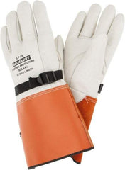 Salisbury by Honeywell - Class 0, Size L (8), 14" Long, Cowhide Leather Protector - Tan/Orange - Benchmark Tooling