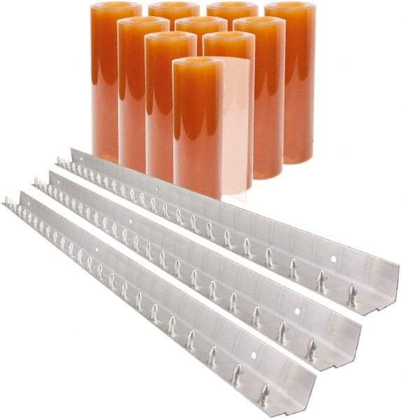 Aleco - 7' Door Width x 10' Door Height PVC Smooth Strip Door Kit - Light Beige Tint - Benchmark Tooling