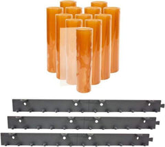 Aleco - 6' Door Width x 8' Door Height PVC Smooth Strip Door Kit - Light Beige Tint - Benchmark Tooling