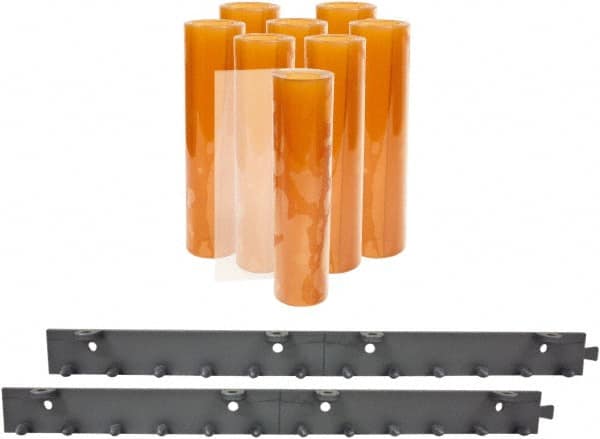 Aleco - 4' Door Width x 7' Door Height PVC Smooth Strip Door Kit - Light Beige Tint - Benchmark Tooling