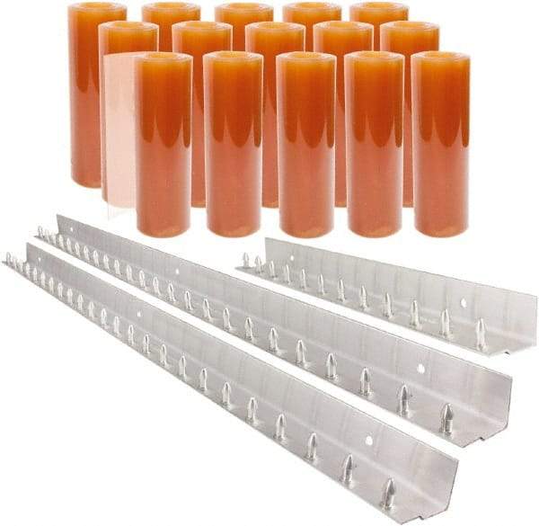 Aleco - 10' Door Width x 12' Door Height PVC Smooth Strip Door Kit - Light Beige Tint - Benchmark Tooling