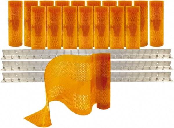 Aleco - 12' Door Width x 12' Door Height PVC AmberTech Anti-Insect Strip Door Kit - Amber - Benchmark Tooling
