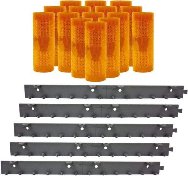 Aleco - 10' Door Width x 10' Door Height PVC AmberTech Anti-Insect Strip Door Kit - Amber - Benchmark Tooling