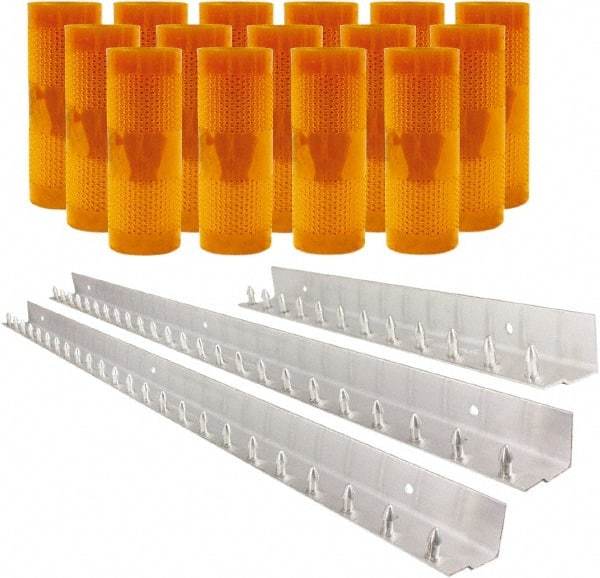 Aleco - 10' Door Width x 12' Door Height PVC AmberTech Anti-Insect Strip Door Kit - Amber - Benchmark Tooling