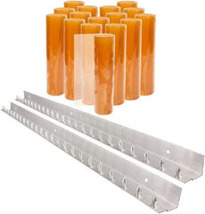 Aleco - 8' Door Width x 8' Door Height PVC Smooth Strip Door Kit - Light Beige Tint - Benchmark Tooling