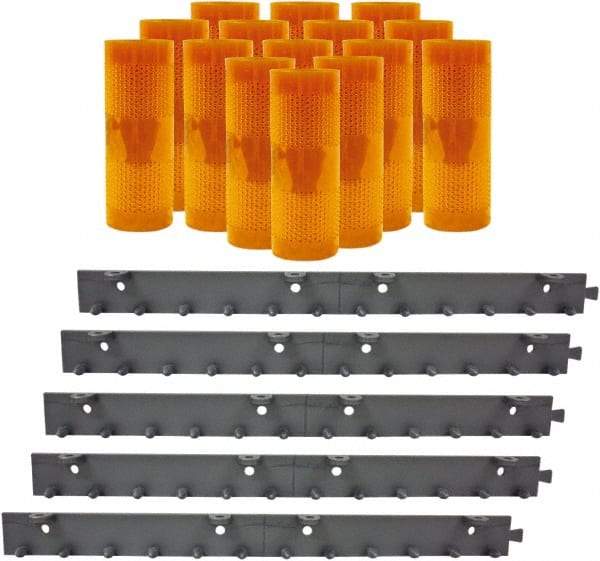 Aleco - 10' Door Width x 12' Door Height PVC AmberTech Anti-Insect Strip Door Kit - Amber - Benchmark Tooling