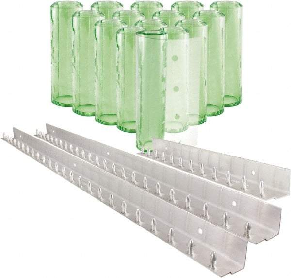 Aleco - 10' Door Width x 12' Door Height PVC Clear Smooth Antistatic Strip Door Kit - Light Green Tint - Benchmark Tooling