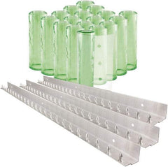 Aleco - 12' Door Width x 12' Door Height PVC Clear Smooth Antistatic Strip Door Kit - Light Green Tint - Benchmark Tooling