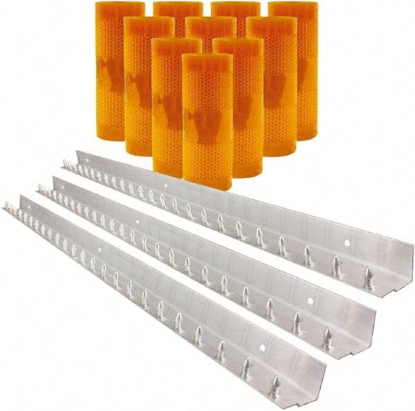 Aleco - 7' Door Width x 10' Door Height PVC AmberTech Anti-Insect Strip Door Kit - Amber - Benchmark Tooling