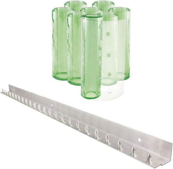 Aleco - 4' Door Width x 7' Door Height PVC Clear Smooth Antistatic Strip Door Kit - Light Green Tint - Benchmark Tooling