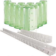 Aleco - 6' Door Width x 8' Door Height PVC Clear Smooth Antistatic Strip Door Kit - Light Green Tint - Benchmark Tooling