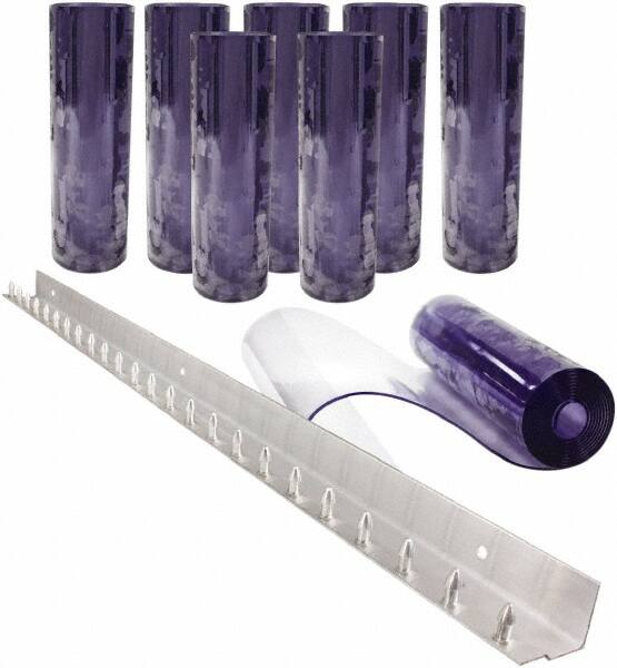 Aleco - 4' Door Width x 7' Door Height PVC Clear Smooth Strip Door Kit - Clear - Benchmark Tooling