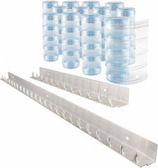 Aleco - 6' Door Width x 8' Door Height PVC Clear Ribbed Strip Door Kit - Clear - Benchmark Tooling