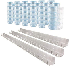 Aleco - 12' Door Width x 12' Door Height PVC Clear Ribbed Strip Door Kit - Clear - Benchmark Tooling
