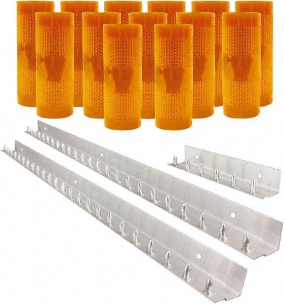 Aleco - 9' Door Width x 9' Door Height PVC AmberTech Anti-Insect Strip Door Kit - Amber - Benchmark Tooling