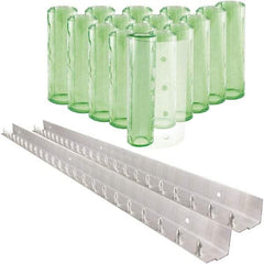Aleco - 8' Door Width x 8' Door Height PVC Clear Smooth Antistatic Strip Door Kit - Light Green Tint - Benchmark Tooling