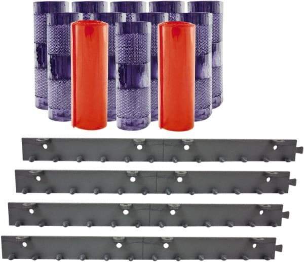 Aleco - 8' Door Width x 8' Door Height PVC Clear Smooth Anti-Insect Strip Door Kit - Clear - Benchmark Tooling