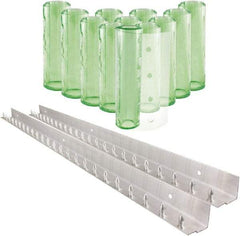 Aleco - 8' Door Width x 10' Door Height PVC Clear Smooth Antistatic Strip Door Kit - Light Green Tint - Benchmark Tooling