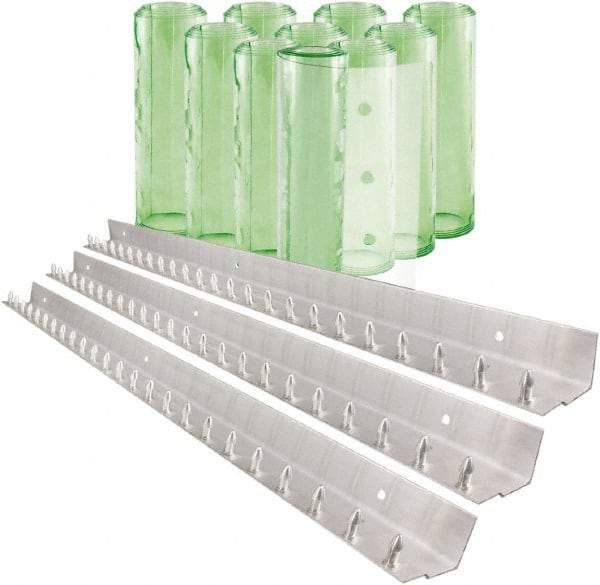 Aleco - 7' Door Width x 10' Door Height PVC Clear Smooth Antistatic Strip Door Kit - Light Green Tint - Benchmark Tooling