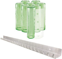 Aleco - 4' Door Width x 8' Door Height PVC Clear Smooth Antistatic Strip Door Kit - Light Green Tint - Benchmark Tooling