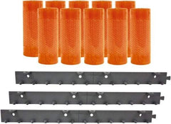 Aleco - 5' Door Width x 8' Door Height PVC AmberTech Anti-Insect Strip Door Kit - Amber - Benchmark Tooling