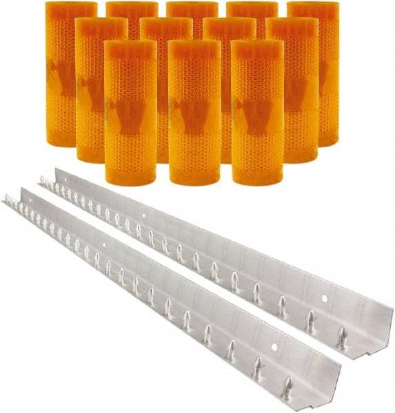 Aleco - 8' Door Width x 10' Door Height PVC AmberTech Anti-Insect Strip Door Kit - Amber - Benchmark Tooling