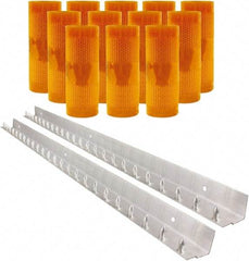 Aleco - 8' Door Width x 10' Door Height PVC AmberTech Anti-Insect Strip Door Kit - Amber - Benchmark Tooling