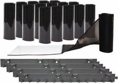 Aleco - 8' Door Width x 8' Door Height Vinyl Smooth Mesh Insect Barrier - Black Top & Clear Bottom - Benchmark Tooling