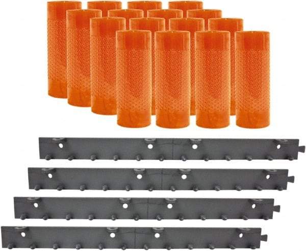 Aleco - 8' Door Width x 8' Door Height PVC AmberTech Anti-Insect Strip Door Kit - Amber - Benchmark Tooling