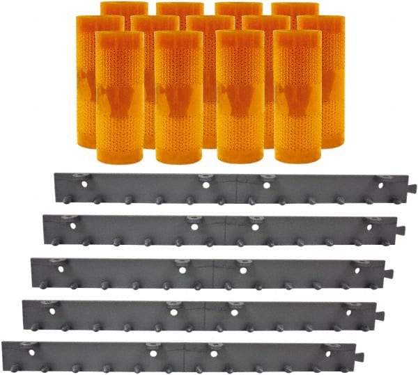 Aleco - 9' Door Width x 9' Door Height PVC AmberTech Anti-Insect Strip Door Kit - Amber - Benchmark Tooling