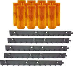 Aleco - 9' Door Width x 9' Door Height PVC AmberTech Anti-Insect Strip Door Kit - Amber - Benchmark Tooling