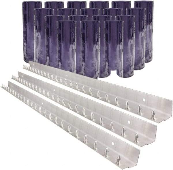 Aleco - 12' Door Width x 12' Door Height PVC Clear Smooth Strip Door Kit - Clear - Benchmark Tooling