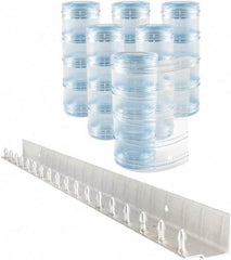 Aleco - 3' Door Width x 7' Door Height PVC Clear Ribbed Strip Door Kit - Clear - Benchmark Tooling